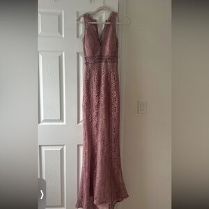 Anthropologie Mauve Lace Maxi Dress